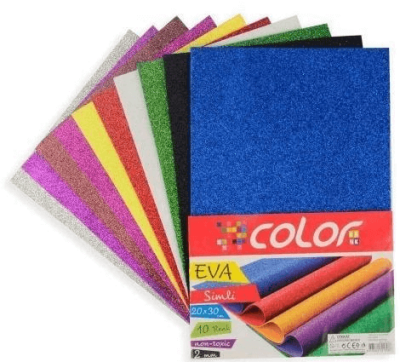 Colorbank Eva A4 10 lu Yapışkanlı Simli - 1