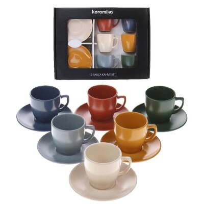 Keramika 6lı Kahve Seti Renkli - 1