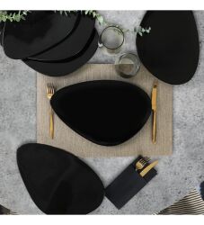 Keramika Siyah Oscar Servis/Sunum Tabağı 35 Cm - 2